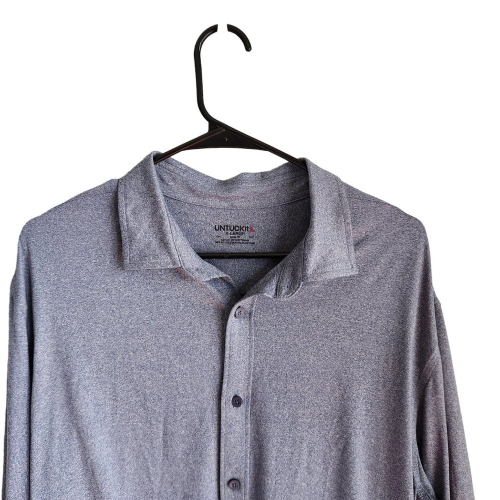Untuckit Men's Shirt XL Blue Slim Fit Perfect Tee Button Down Extra Large - Picture 2 of 9